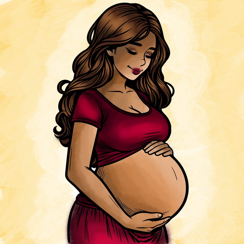 woman heavily pregnant realistic