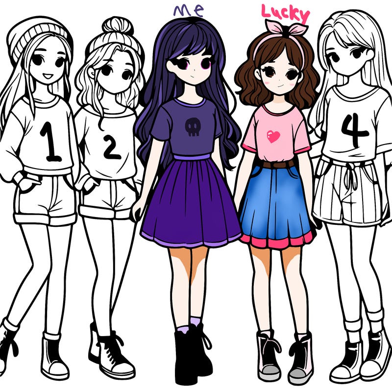a group of five girls