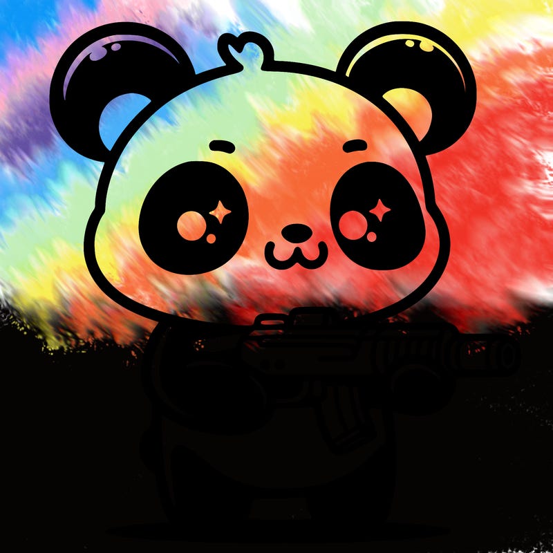 cute panda with a gun