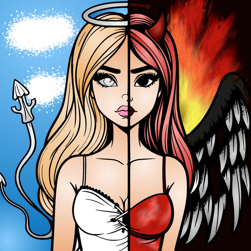 devil vs angel realistic girl