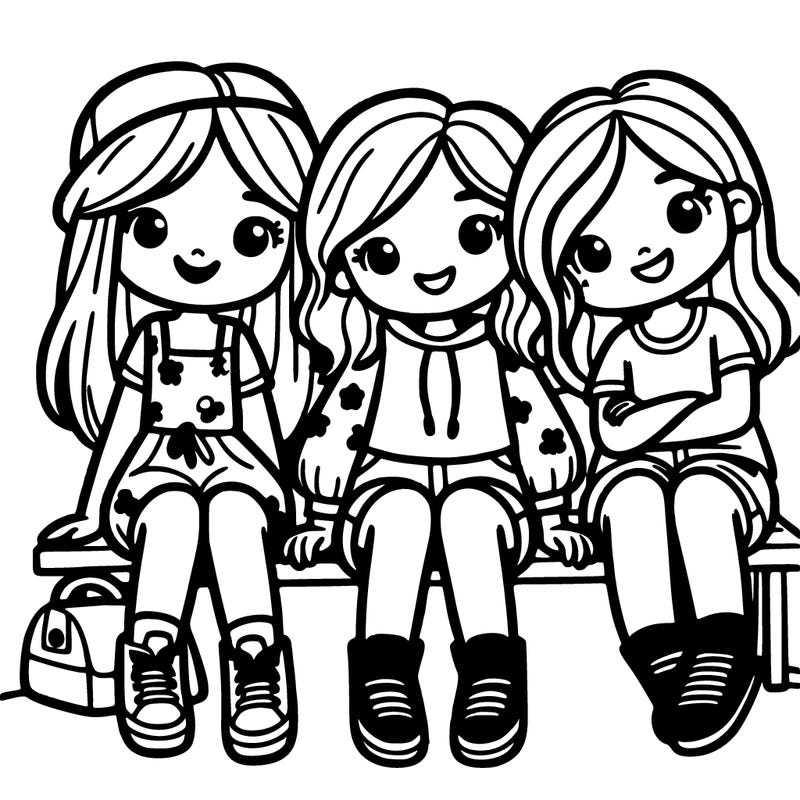three girls hanging out