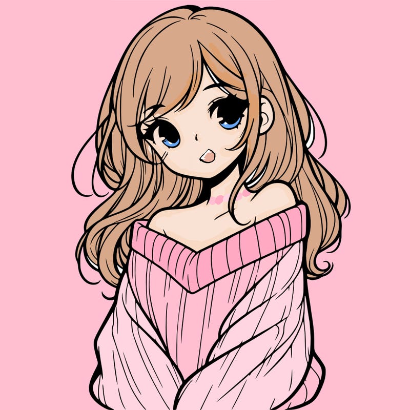 shy pretty girl wearing a sweater that is falling off one shoulder portrait