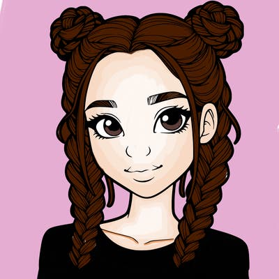 realistic girl with braids