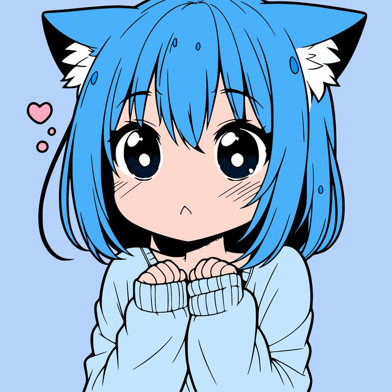 shy anime catgirl
