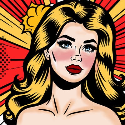 pop art style woman