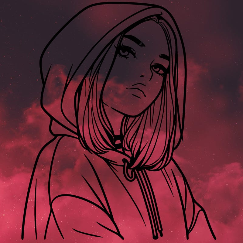 a realistic girl in a hoodie
