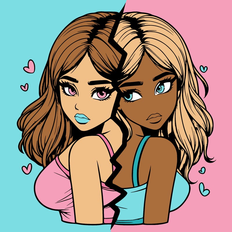 realistic girl split