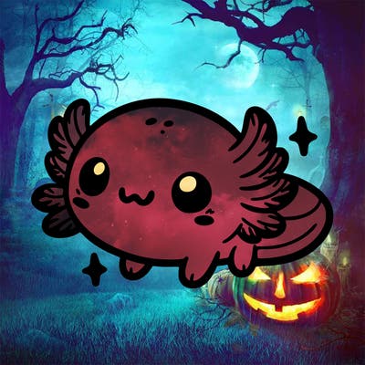 cute easy baby axolotl