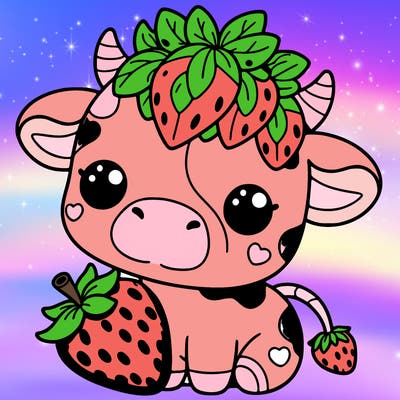 cute strawberry cow