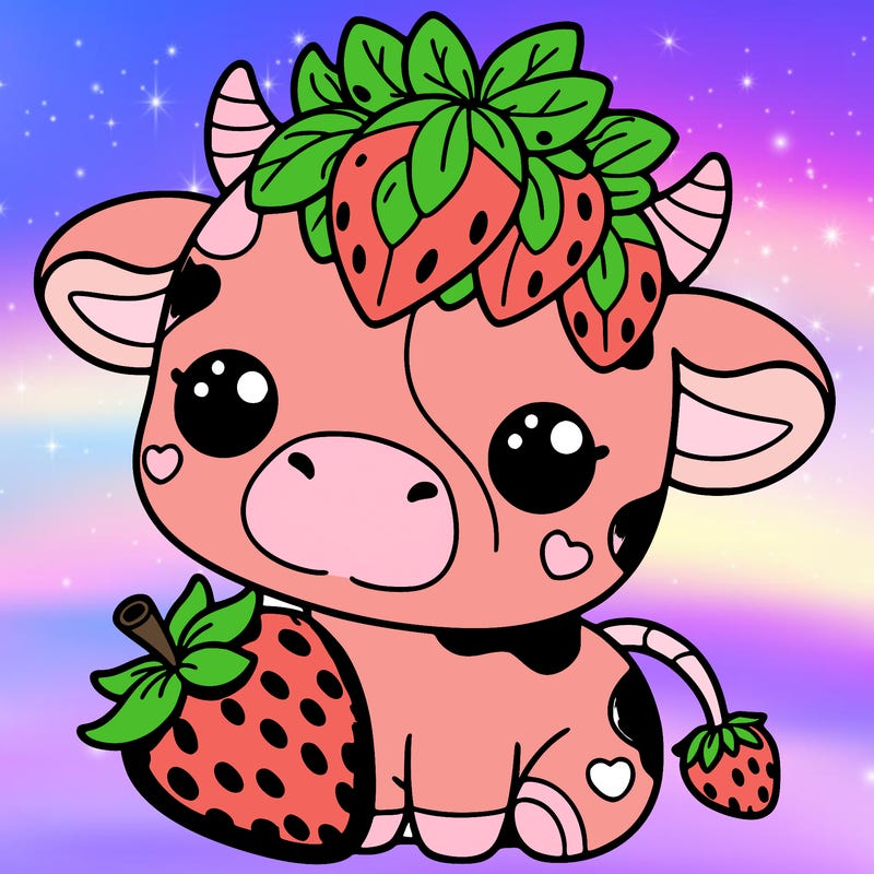 cute strawberry cow