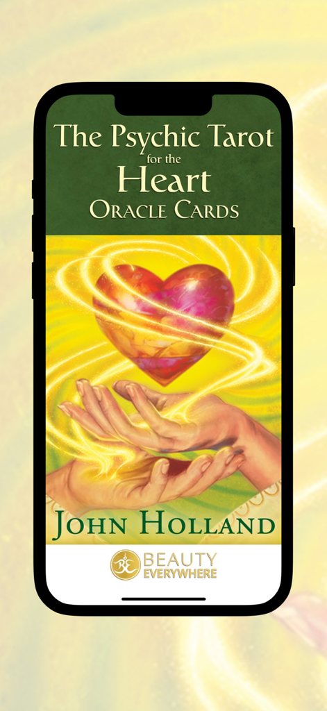 The Psychic Tarot for Heart - The Psychic Tarot for the Heart Oracle Cards app splash screen by John Holland.