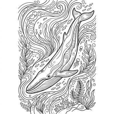 Discover the beauty of the deep blue with this enchanting Fin Whale bookmark coloring page. Perfect for ocean enthusiasts, this design features a graceful whale amidst a vibrant underwater scene, ready for your creative touch.