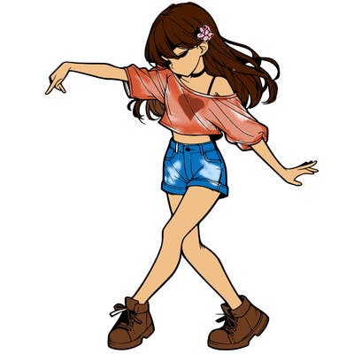 realistic girl danceing