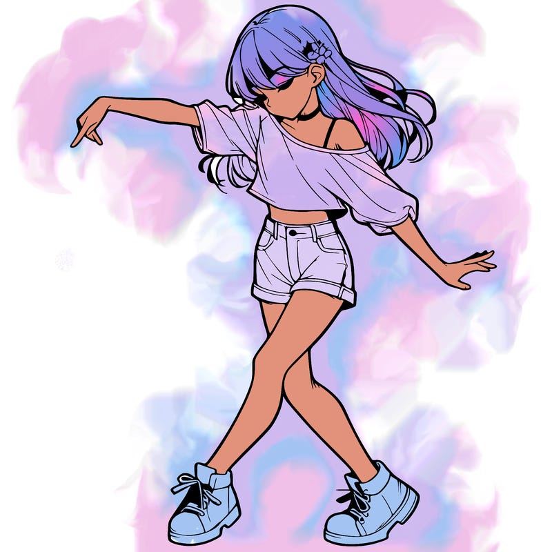 realistic girl danceing