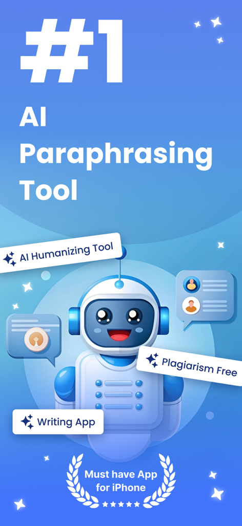 Rewrite: Paraphrase Tool - AI paraphrasing and humanizing tool app interface for iPhone