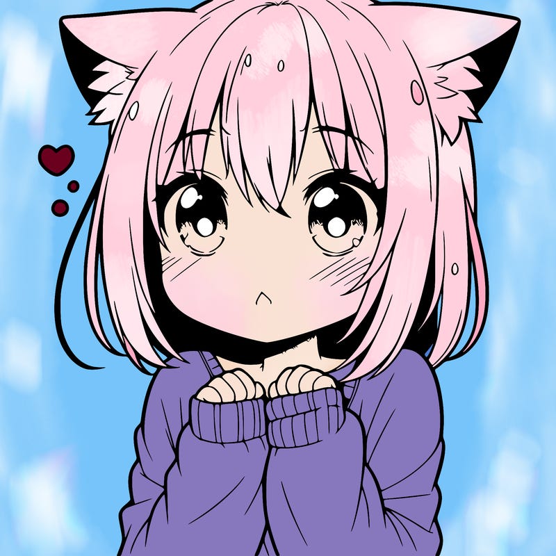 shy anime catgirl
