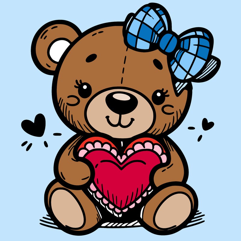 teddy bear hugging a heart