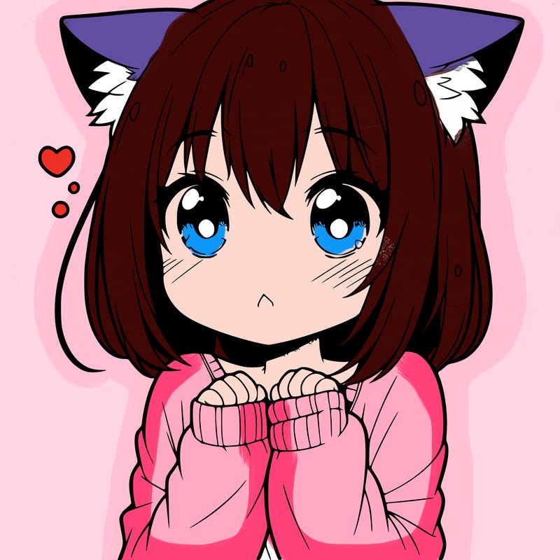shy anime catgirl
