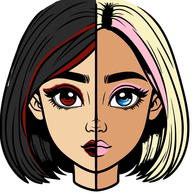 realistic girl split