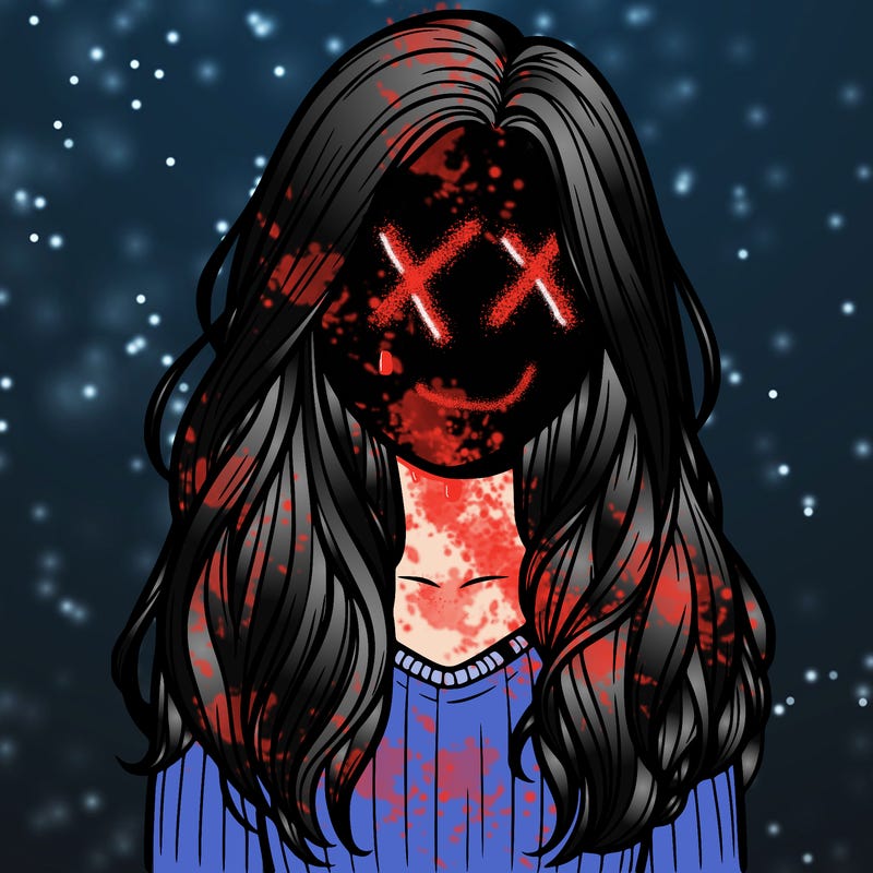 realistic girl faceless with hair