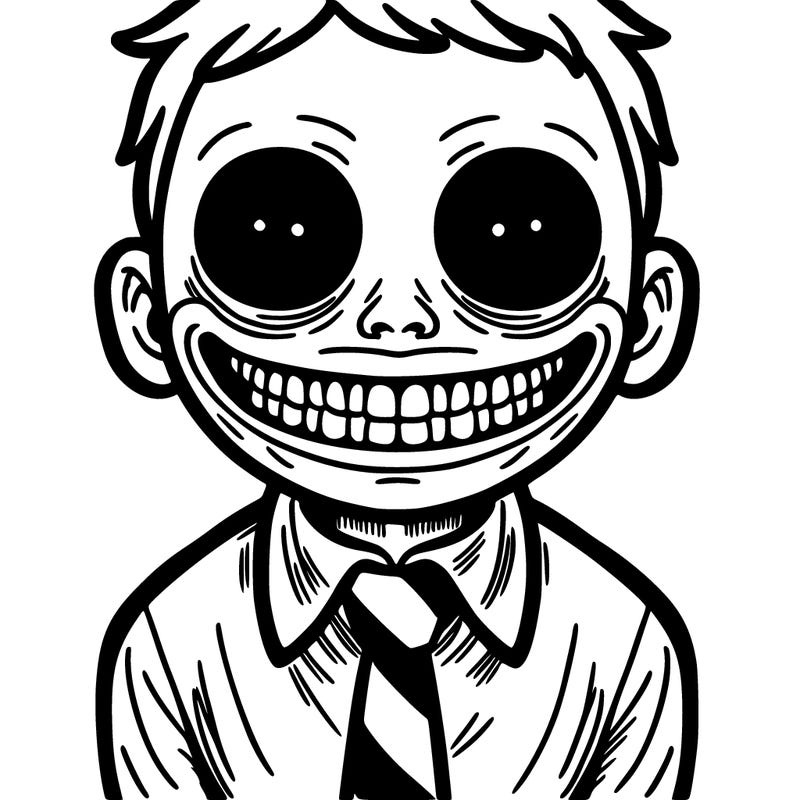 creepy person smiling
