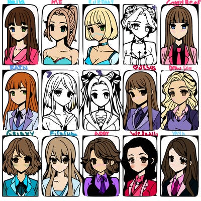 girls that look diffrent anime