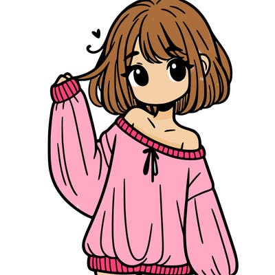 girl in baggy sweater hanging off her shoulder
