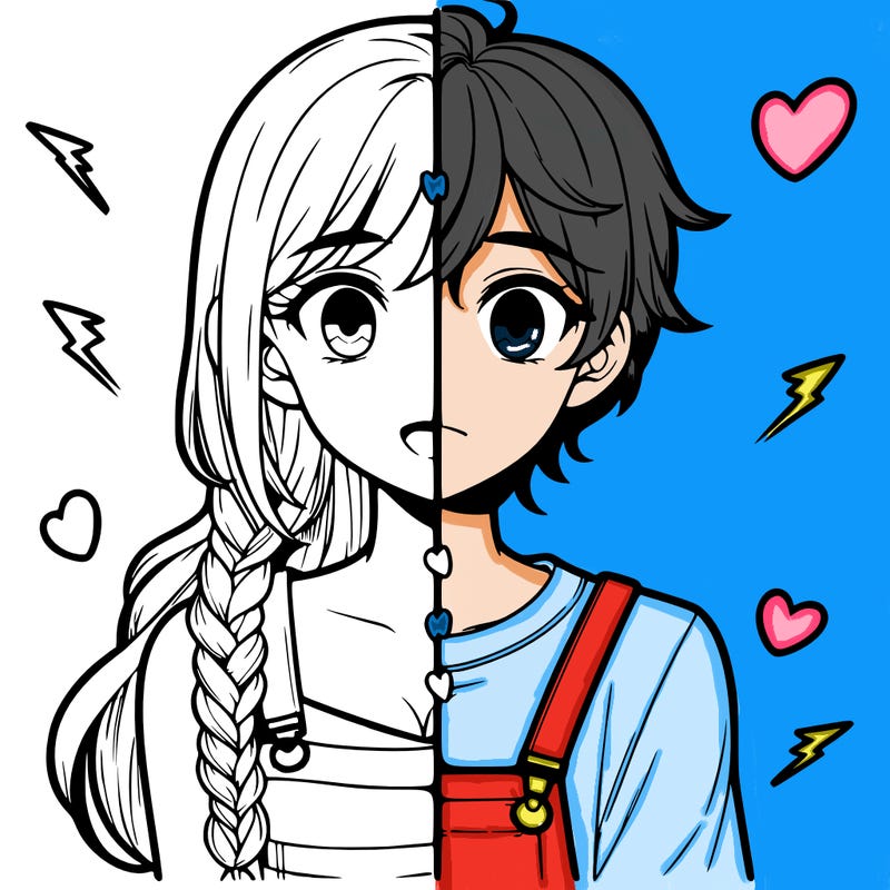 realistic girl boy split