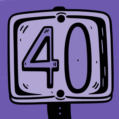 a sign that says 40