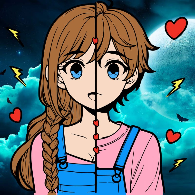 realistic girl boy split