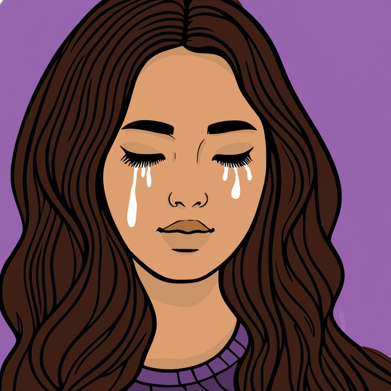 girl with eyes closed