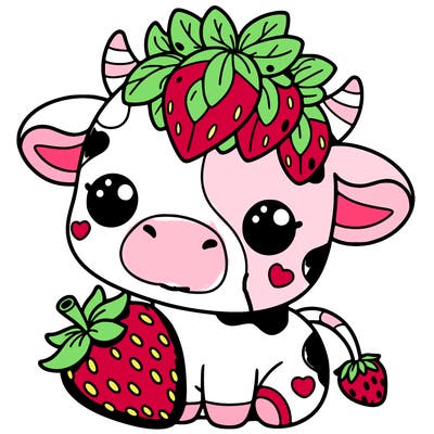 cute strawberry cow