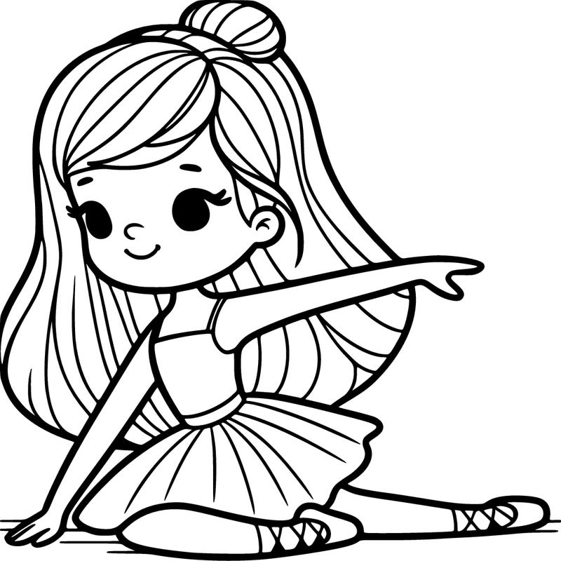 girl with long hair doing ballet