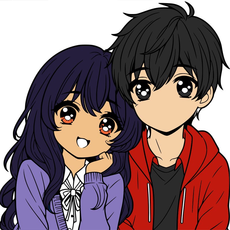 cute anime couple together