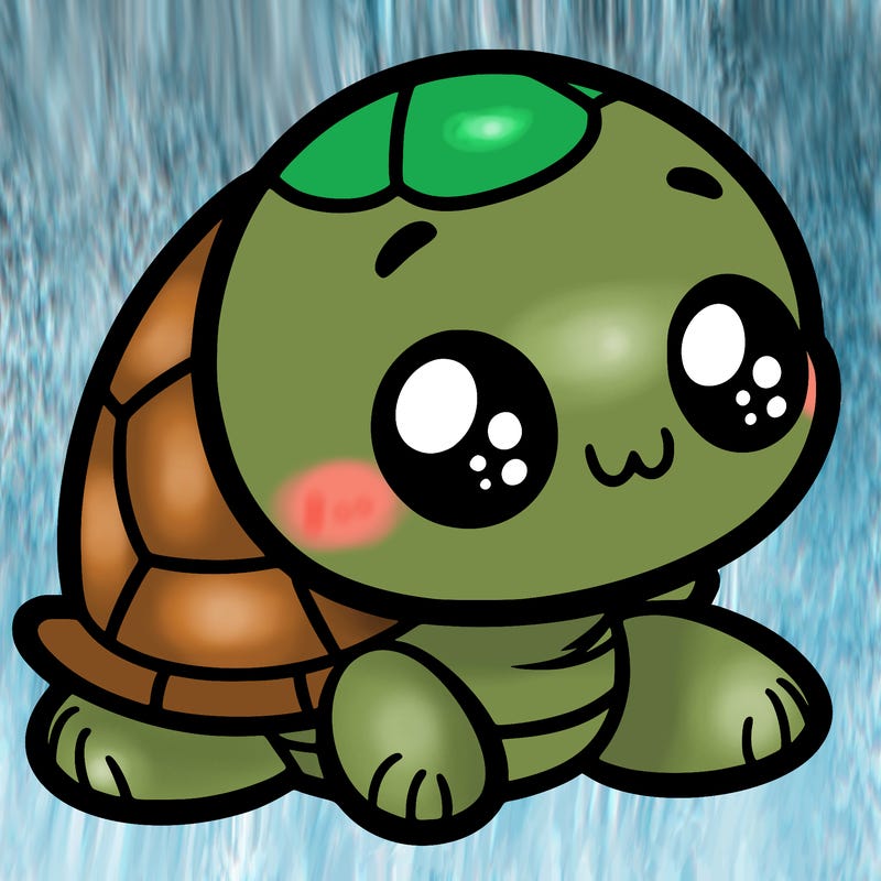 cute little animated turtle