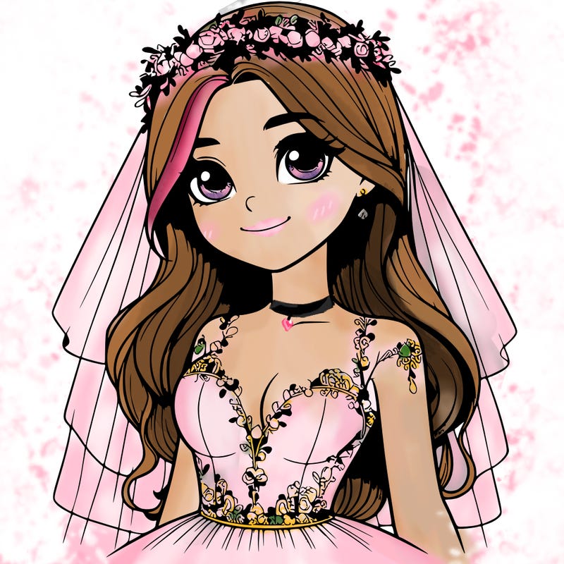 realistic girl in a wedding dress