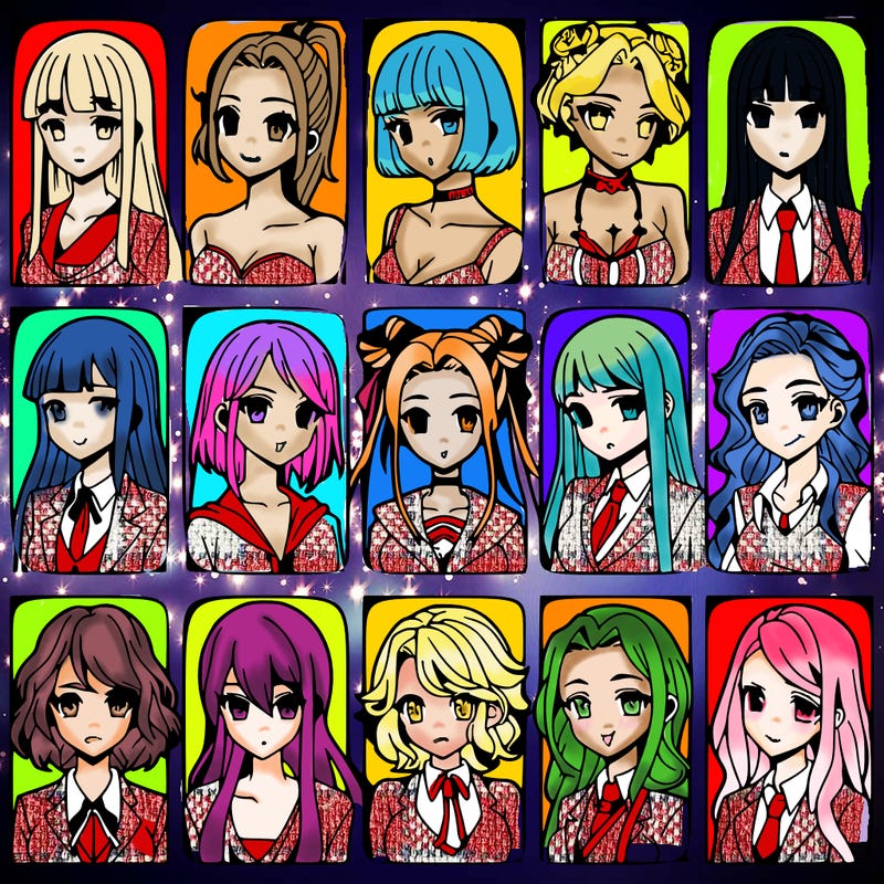 girls that look diffrent anime