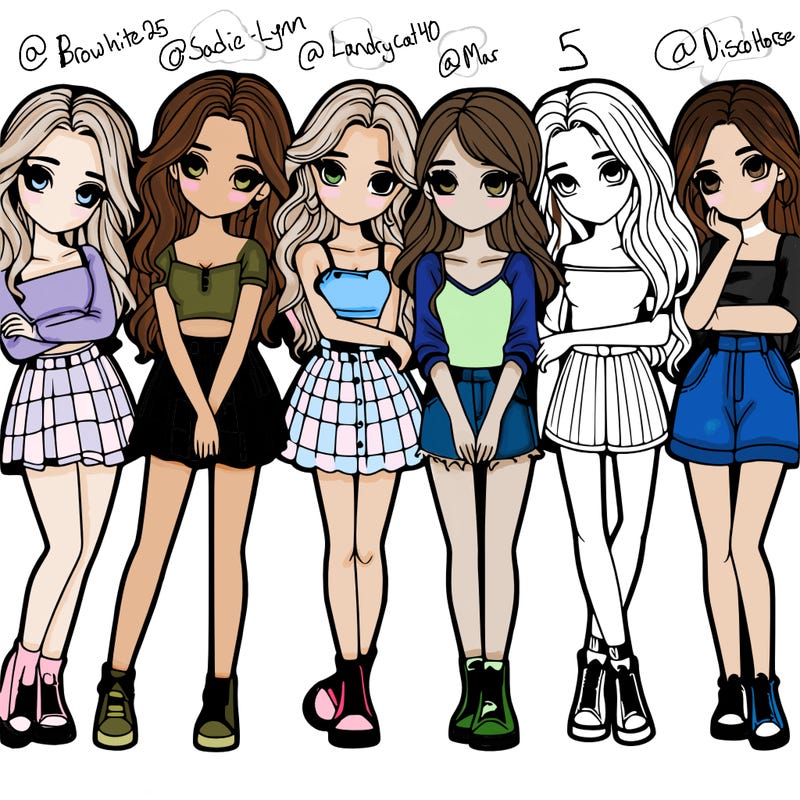 a group of girls realistic