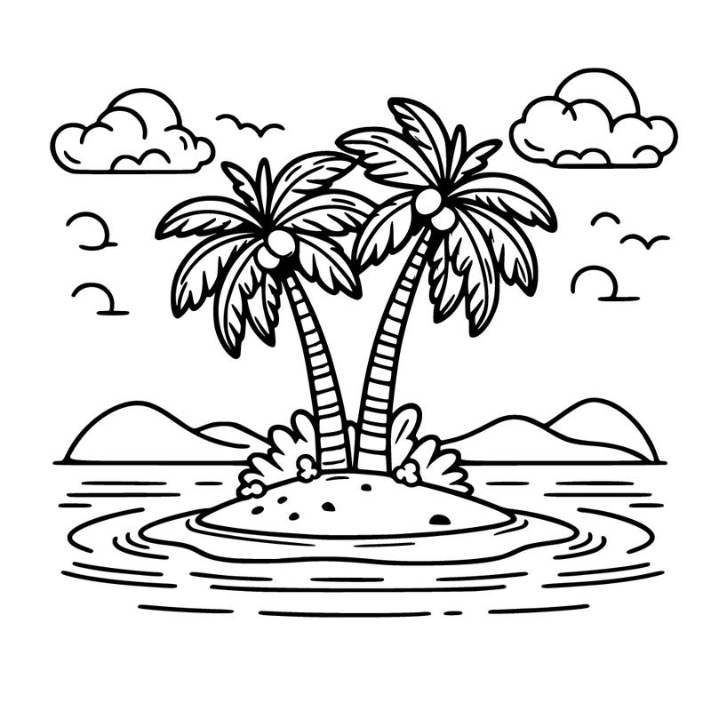 palm trees on a stranded beautiful island
