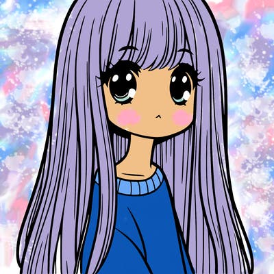 girl with long, straight, manga hair