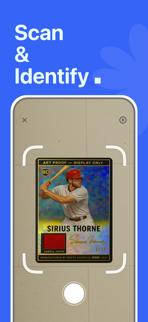 StarSnap: Sports Card Scanner - StarSnap app scanning a baseball sports card for identification
