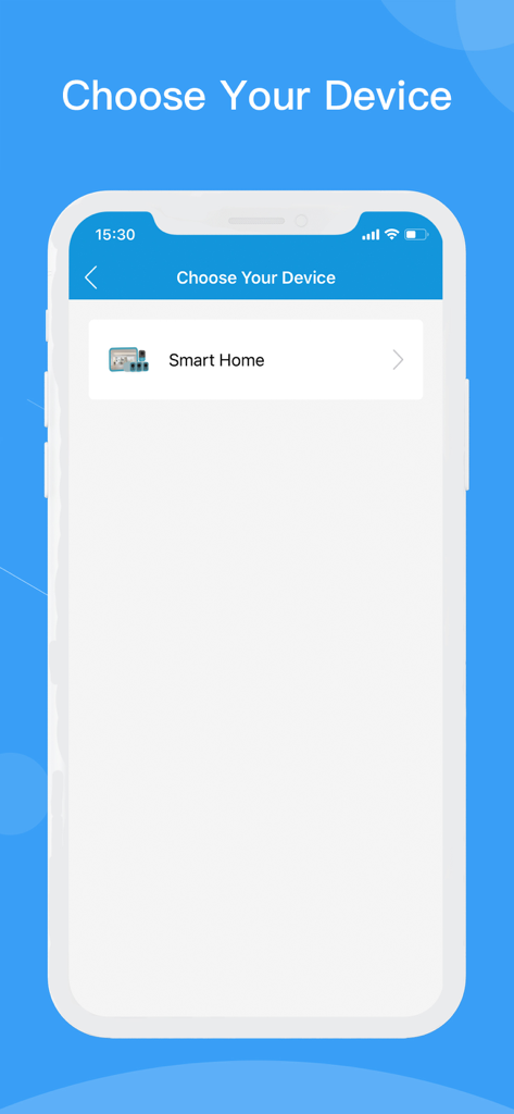 CamSC Pro - Interfaz de la aplicación CamSC Pro que muestra la pantalla Elegir tu dispositivo con una categoría de Hogar Inteligente