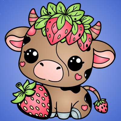 cute strawberry cow