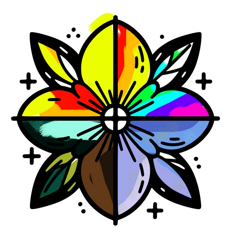 flower split into four sides