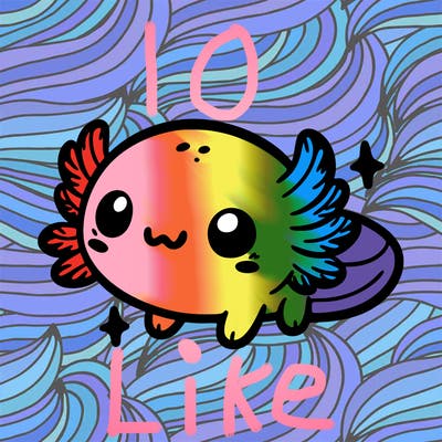 cute easy baby axolotl