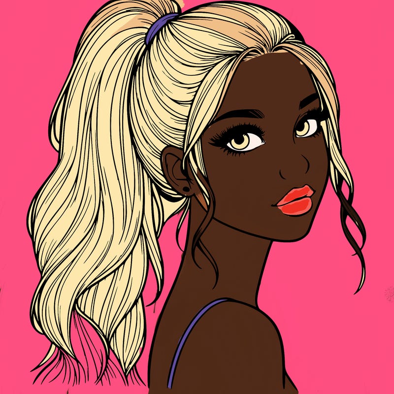 realistic pretty girl with high pony tail