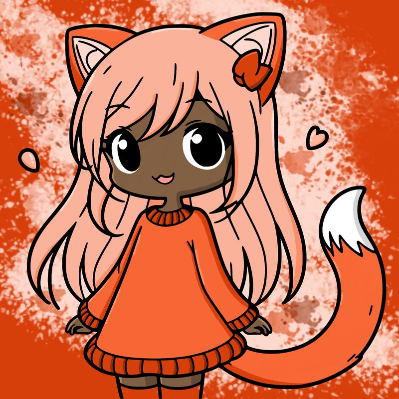 girl with cat ears and tail