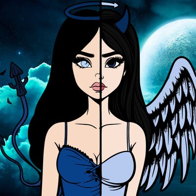 devil vs angel realistic girl