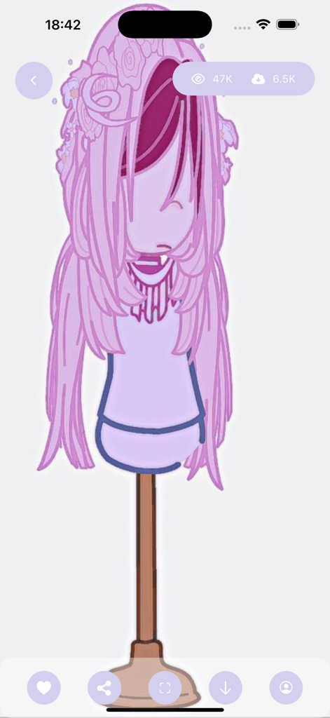 Mod Gacha Nox : Clothes Ideas - A pink aesthetic character outfit design from the Gacha Nox clothes ideas app