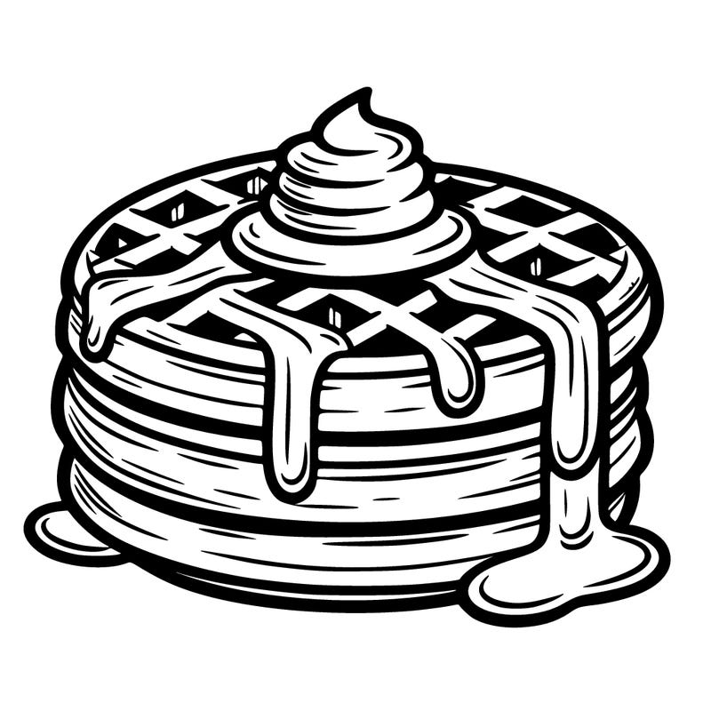 waffles topped with syrup
